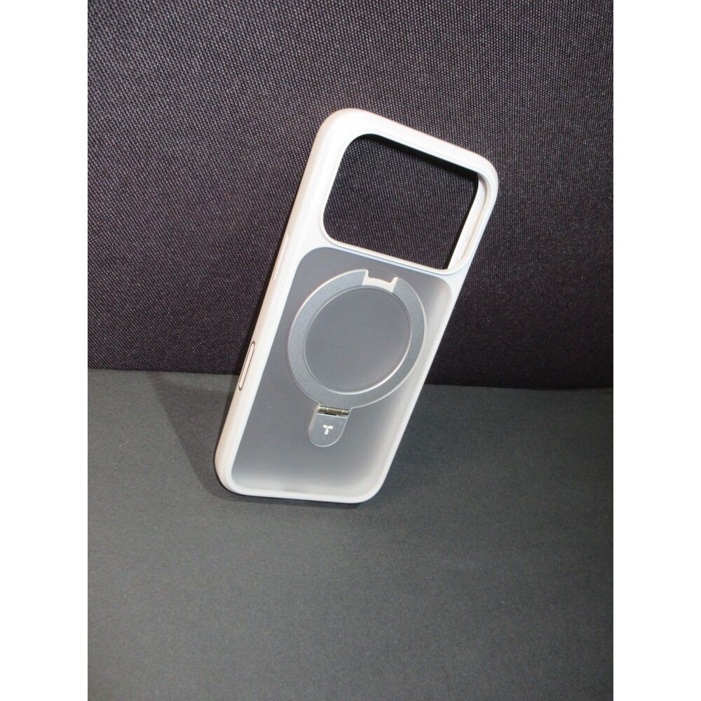 TORRAS Stand Case for iPhone 17 Pro – White Magnetic Ring Kickstand